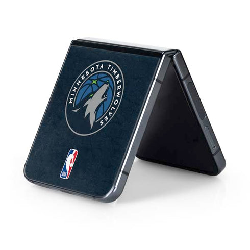 NBA Minnesota Timberwolves Distressed Galaxy Z Flip5 5G Skin